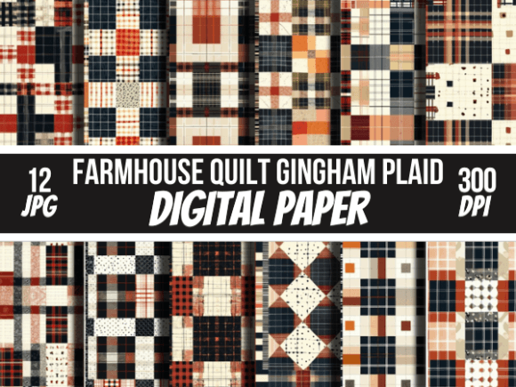 Download Farmhouse Plaid Quilt Paper Pattern Set - Farmhouse Collection