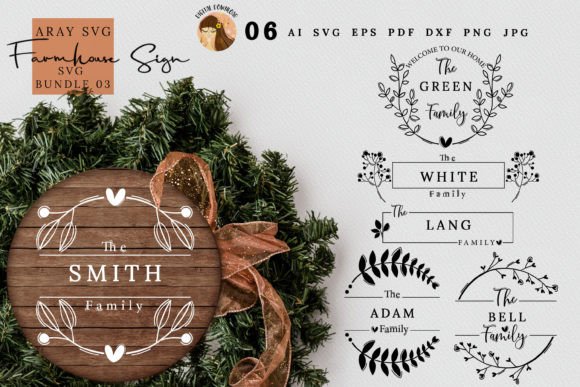 Download Monogram Wreath Family Last Name Bundle - Premium Resources