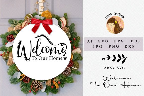 Download Welcome to Our Home SVG Monogram Wreath - Monogram wreath Collection