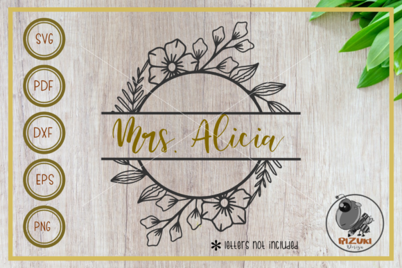 Download Split Monogram Wreath - Premium Resources