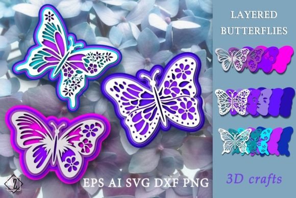 Download Layered Butterflies / 3D Crafts - Layered butterflies Collection