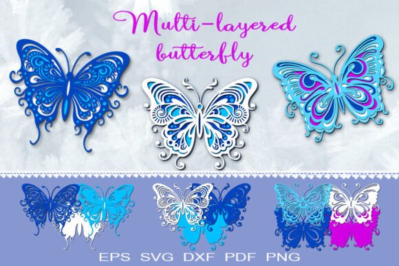 Download Layered Butterflies. Cricut File - Layered butterflies Collection