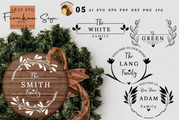 Download Monogram Wreath Family Last Name Bundle - Premium Resources