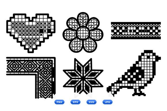 Download Pixel Folk Embroidery SVG Pack - Embroidery svg Collection