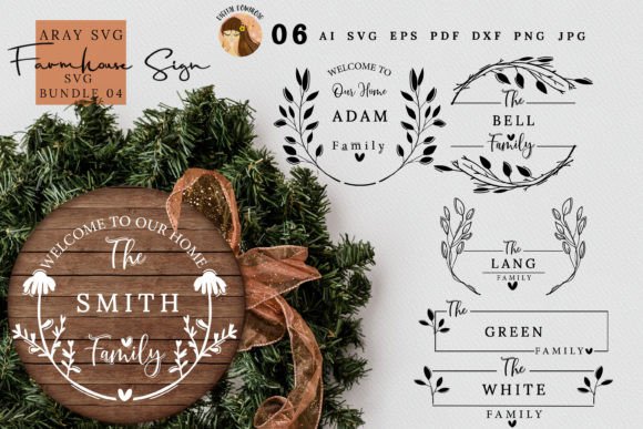 Download Monogram Wreath Family Last Name Bundle - Premium Resources