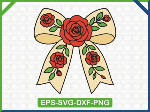 Download Red Rose Bow Embroidery SVG Design - Embroidery svg Collection