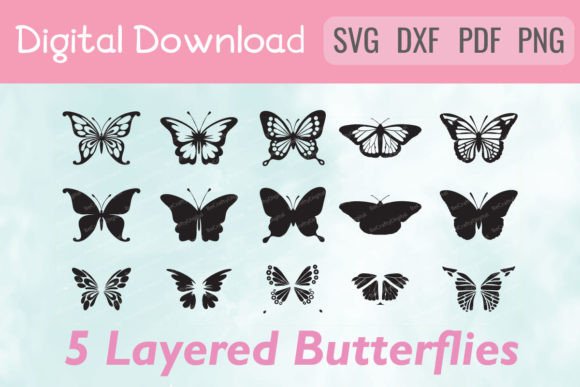 Download Layered Butterflies Bundle Cut Files SVG - Layered butterflies Collection
